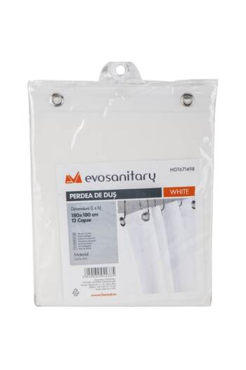 EVOSANITARY Shower Curtain, Evosanitary, White