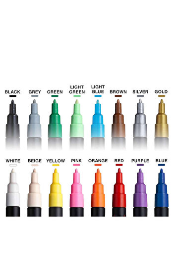 Uni Posca Pc-3M Water Based Poster Marker Set 0.9 - 1.3 mm 16 Pcs