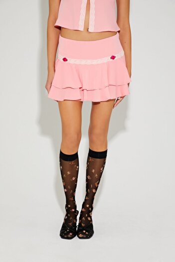 Forever 21 x Betsey Johnson | Gül Detaylı Mini Etek