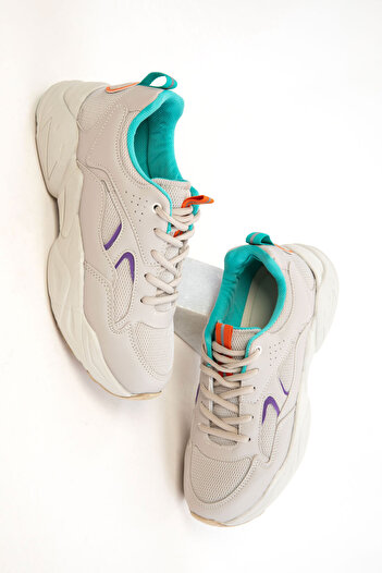 SOHO Beige-Purple-Turquoise Women's Sneaker 20822