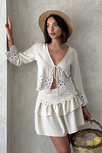 Trendyol Collection Beige Woven Blouse Twoaw26Bz00241