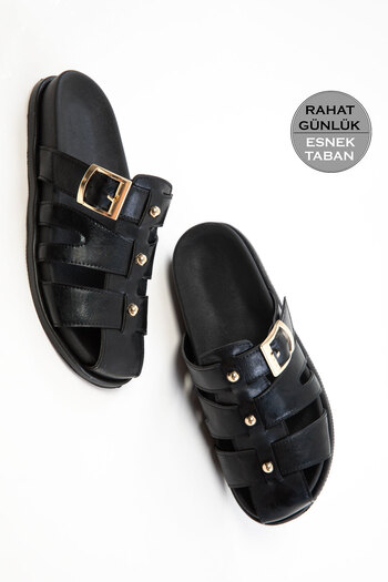 SOHO Black Matte Women's Slippers 20755