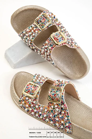 SOHO Gold-Multi Women's Slippers 20627