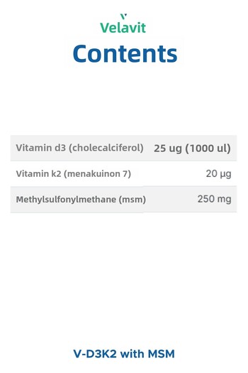 Velavit V-D3K2 with MSM 60 Tablet