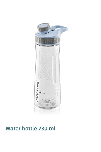 HOBBY LİFE Transparent Sports School Office Water Bottle 730ml Blue Clear