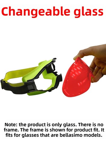 Badem10 Bellasimo Rimless Ski Snow Goggles Can Replace Lens Glass Antifog Sun Snow Goggles Glass Red