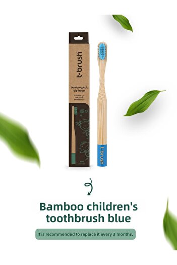 TBRUSH Blue Bamboo Toothbrush - Soft (soft) + Toothbrush Storage / Carrying Container