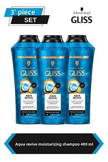 Gliss Aqua Revive Shampoo - 400 Ml x 3 Pieces