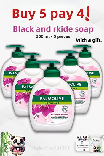Palmolive Black Orchid Luxury Liquid Soap - Buy 5 Get 4 300 ml Rosie