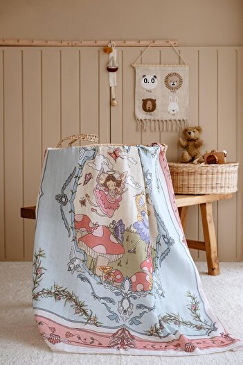 Atelier Babbi 100% Cotton Double Layer Muslin Blanket - Fairy Tale 100X100 cm