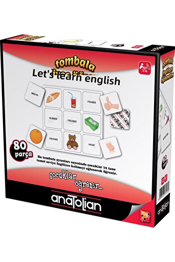 Anatolian Puzzle Let's Learn English - 80 Piece Educational Game Bingo 7413