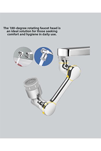 ZERO LAND Hn-Shop Dual Water Flow Mode Faucet Head – 360 °   + 720 °   Fully Rotatable 3-Arm Structure