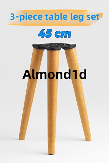 Badem10 Brown 45 cm 3-Piece Coffee Table Leg Set Painted Natural Wood Bohemian Cylinder Furniture Legs Coffee Table Table
