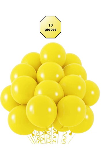 Bunloon Yellow Balloon 10 Pieces Pastel Color – Cheerful Party and Organization Decoration Set