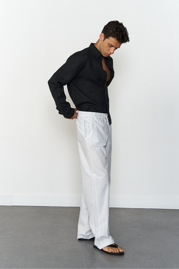 Beyyoglu Striped Trousers with Drawstring Waist