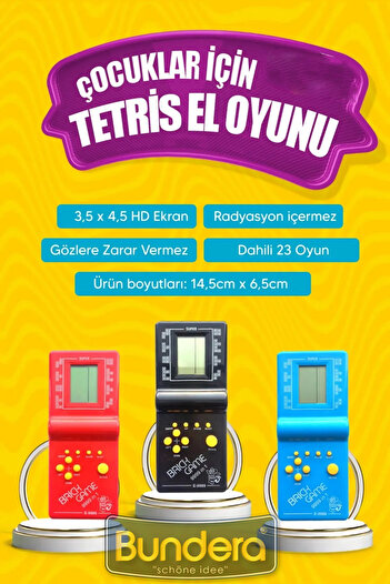 Bundera Imported Tetris Game Console Classic Retro Handheld Arcade Gameboy Mixed Color