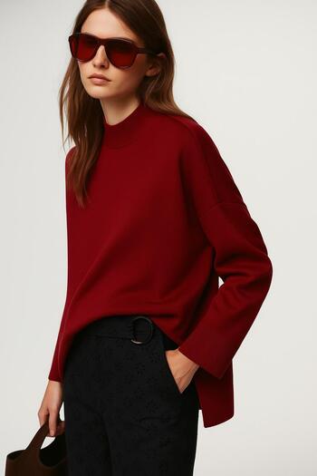 Touché Privé VERTICAL COLLAR BASIC KNITWEAR SWEATER