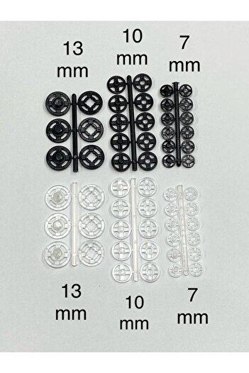 karantuhafiye Transparent Snap Fastener / Plastic Snap Fastener / 7 mm Transparent / 5 Branches
