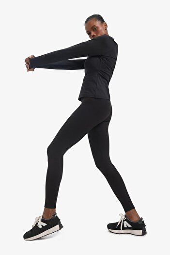DeFacto Fit Slim Fit Yüksek Bel İçi Yumuşak Tüylü Termal Toparlayıcı Bilek Boy Spor Tayt