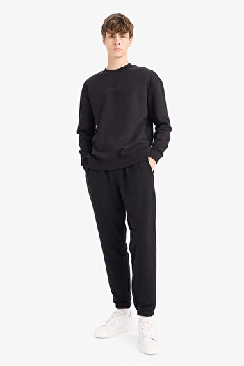 DeFacto Φούτερ με στάμπα με λαιμόκοψη Boxy Fit X8282AZ23AU