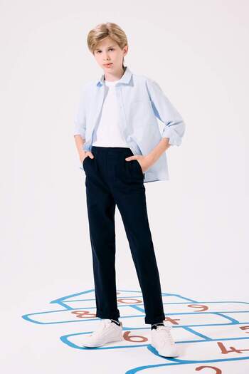 DeFacto Navy Blue Gabardine Trousers - Boy, Straight Leg, U3254a623au
