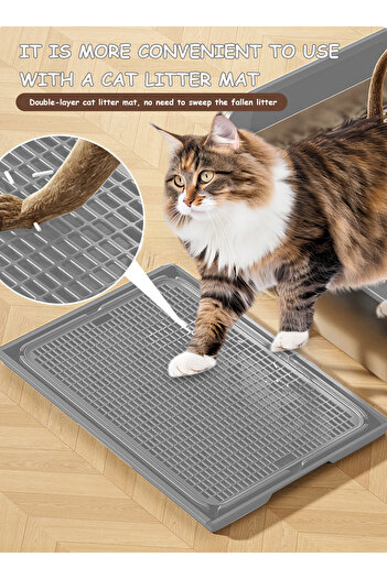 KidLe Large Stainless Steel Cat Litter Box Kitty Litter Box