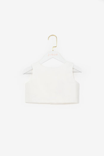 Le Mabelle Ecru Satin Girl's Crop