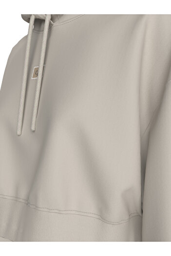Calvin Klein Kadın Woven Label Hoodie Sweatshirt - Konforlu Ve Şık Tasarım