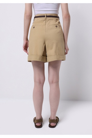 Colin's Regular Fit High Waist Plain Women's Brown Shorts