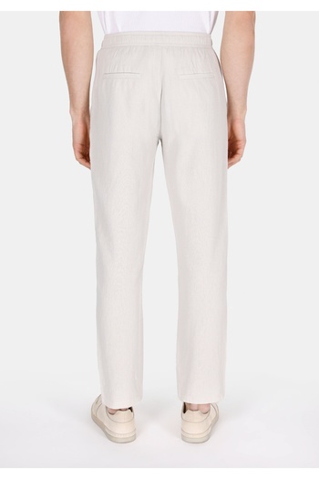 Colin's Regular Fit Mid Waist Long Leg Men's Linen Blended Stone Trousers