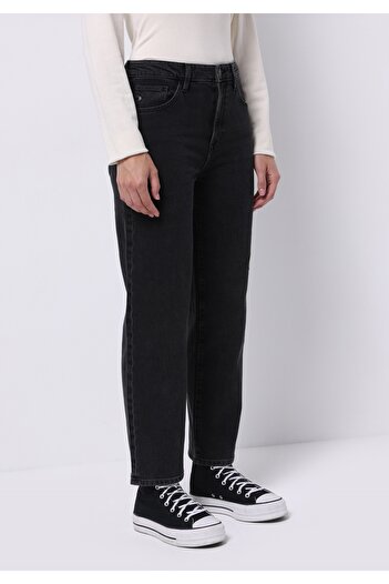 Colin's Straight Fit Yüksek Bel Düz Paça Kadın Siyah Jean Pantolon