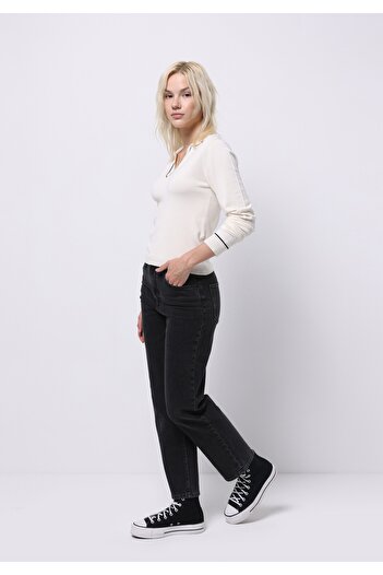 Colin's Straight Fit Yüksek Bel Düz Paça Kadın Siyah Jean Pantolon