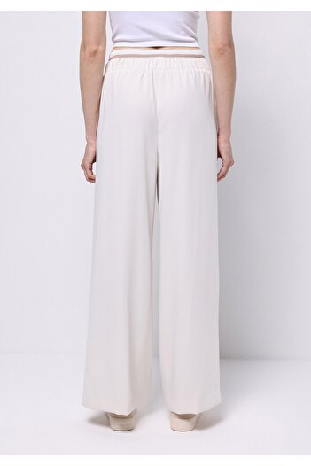 Colin's Regular Fit High Waist Wide Leg Waist Lace Detailed Women's Ecru Trousers