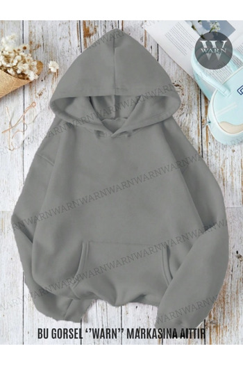warn Φούτερ με κουκούλα 3 νήματα, χειμερινό Unisex, βαμβακερό, χοντρό