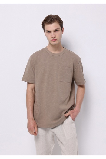 Colin's Comfort Fit Round Neck Plain Men's Gray Short Sleeve T-Shirt