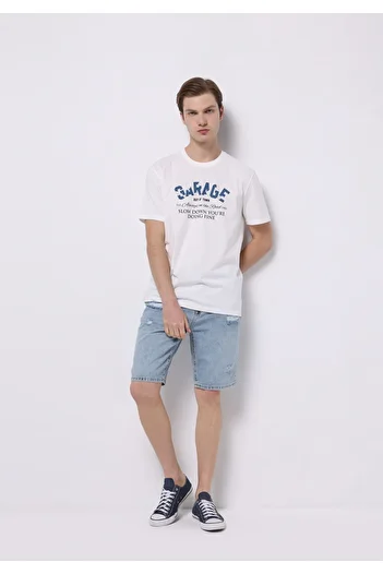 Colin's Regular Fit Mid Waist Plain Men's Bleach Indigo Unlined Denim Jean Shorts
