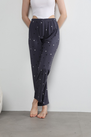Arvin Pijama Women's Star Printed Soft Textured Milans Pajama Bottoms