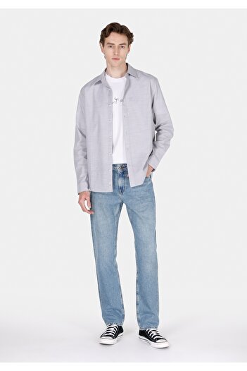 Colin's Regular Fit Shirt Neck Düz Erkek Taş Uzun Kol Gömlek