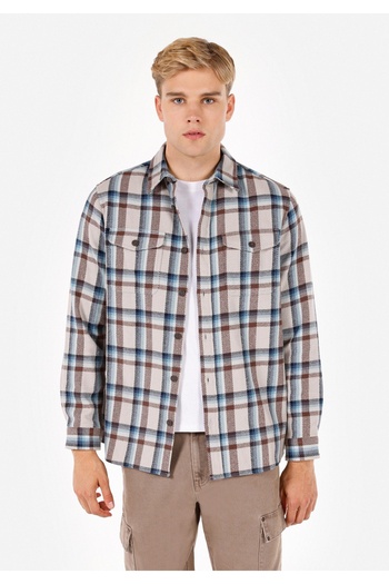 Colin's Comfort Fit Shirt Neck Екоси Мужская Разноцветная Рубашка с Длинным Рукавом