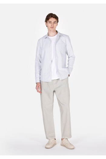 Colin's Slim Fit Πουκάμισο Λαιμόκοψη Ριγέ Ανδρικό Τυρκουάζ Μακρυμάνικο Πουκάμισο