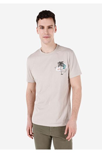 Colin's Men's T-Shirt - Stone Color, Sleeves