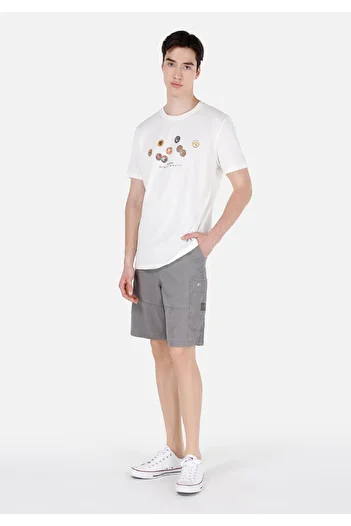 Colin's Comfort Fit Mid Waist Plain Men's Gray Shorts