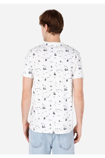 Colin's Regular Fit Crew Neck Printed White Men's Short Sleeve T-Shirt Cl 1067698