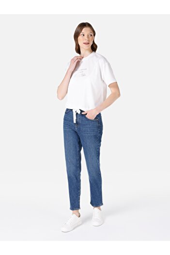 Colin's Normak Cut Crew Neck Λευκό Γυναικείο κοντομάνικο T-shirt Cl 1067958