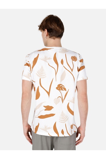 Colin's Regular Fit Crew Neck Printed White Men's Short Sleeve T-Shirt Cl 1067614