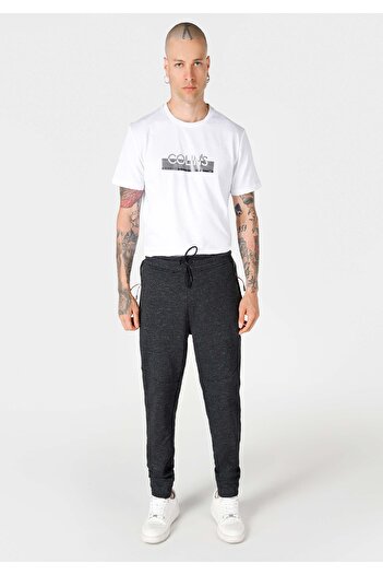 Colin's Ανδρικό ανθρακί ίσιο παντελόνι Slim Fit στη μέση