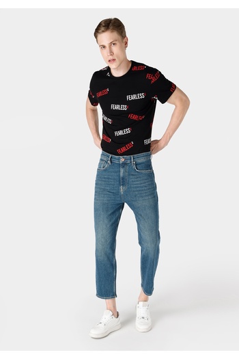 Colin's Loose Relaxed Fit Drop Crotch Short Leg Men's Indigo Jean Pants