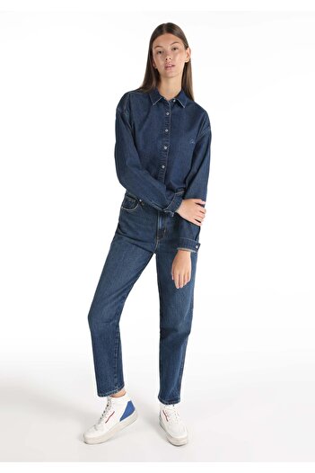 Colin's Straight Fit Yüksek Bel Düz Paça Kadın İndigo Jean Pantolon