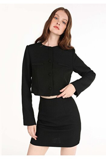 Colin's Regular Fit Women's Black Jacket