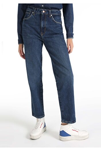 Colin's Straight Fit Yüksek Bel Düz Paça Kadın İndigo Jean Pantolon